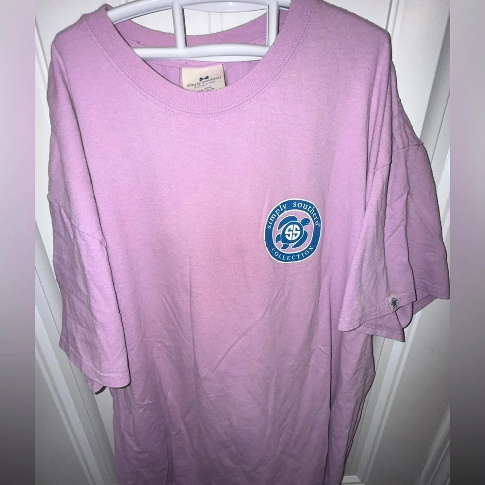 SIMPLY SOUTHERN T - Shirt Women's  L Cotton Lavender Purple SS "Save Our Oceans" - Picture 3 of 10